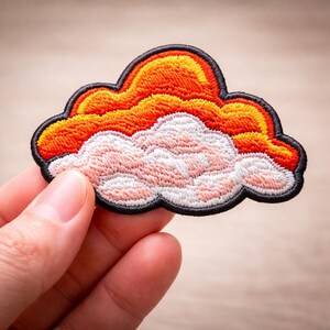 Sunset Cloud Patch Iron On, Aesthetic Sky Embroidered Patch, Boho Nature Patch, Jacket Hat DIY Patch, Custom Name Patch