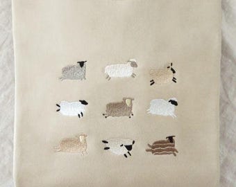 Embroidered Sheep Sweatshirt, Farm Animal Crewneck, Cottagecore Gift