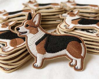 Corgi Dog Embroidered Iron On Patch, Cute Puppy Applique, Pet Lover Gift, Jacket Patch, Backpack Decor