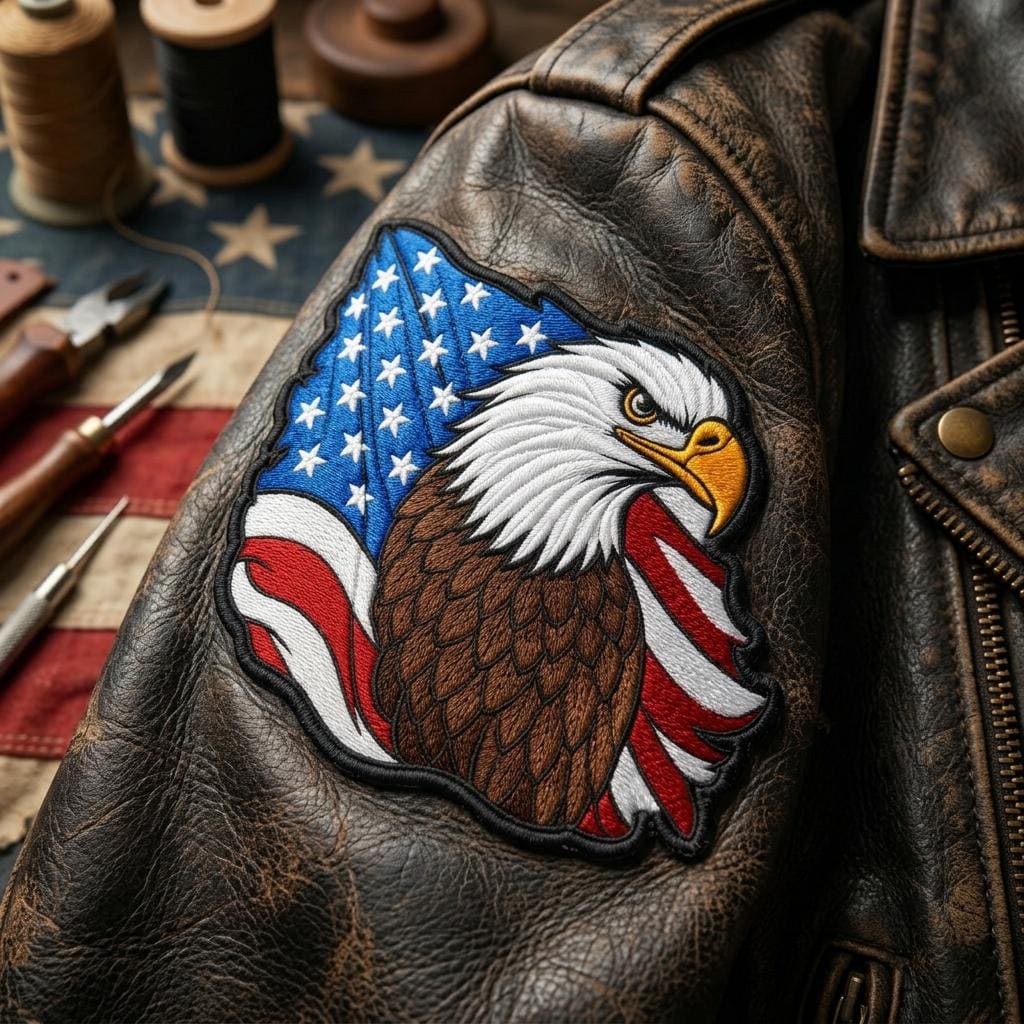 American Eagle Leather Jacket - Etsy