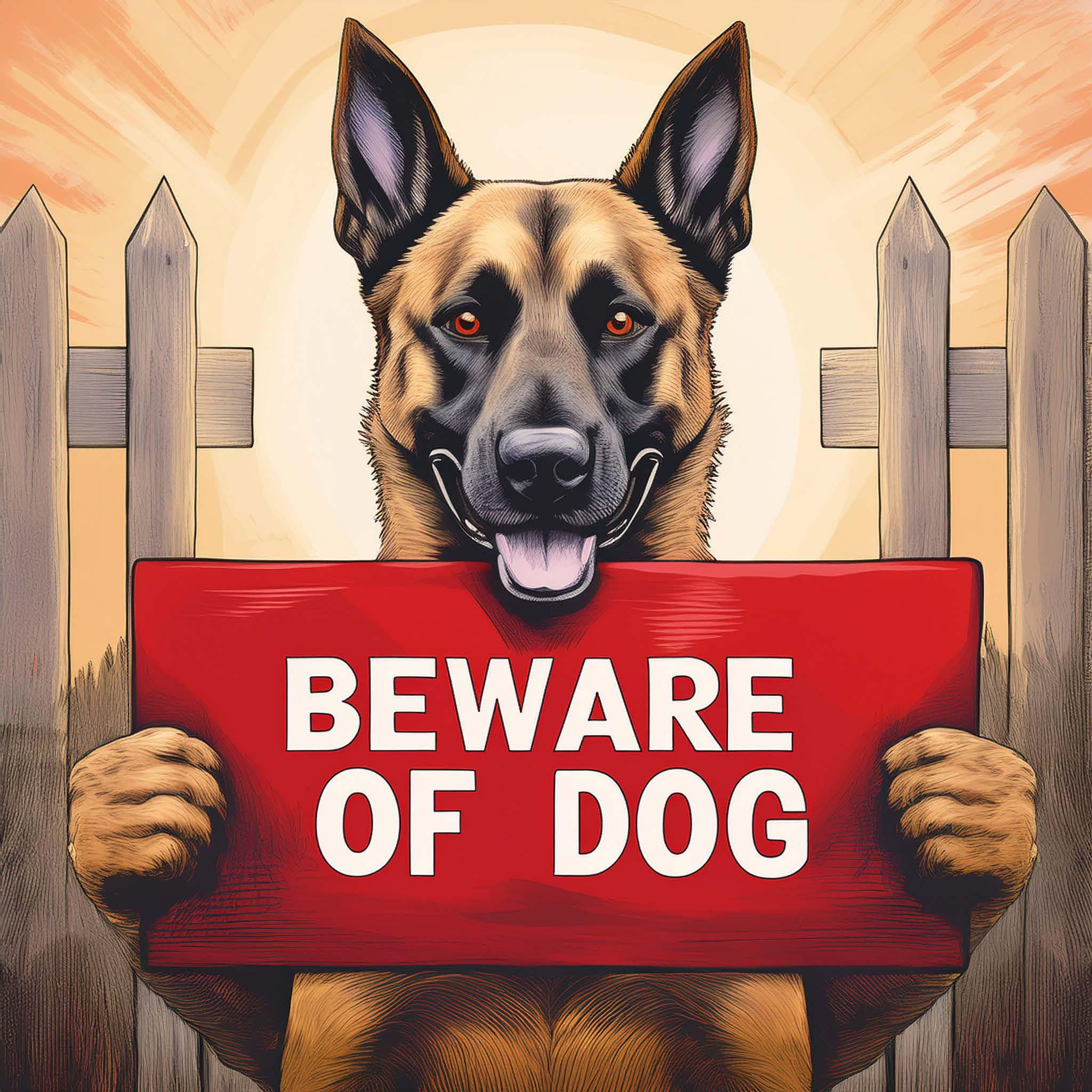 Cartello "Attenti Al Cane" Personalizzato Con Razza Malinois - Cartello In PVC 3D Con Fori E Viti Incluse - Diametro 30 Cm - 2