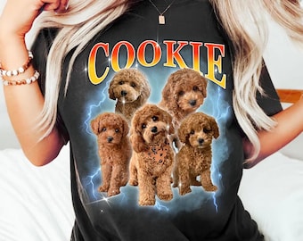 Camiseta personalizada para perros Comfort Colors, camiseta personalizada para mascotas, camiseta personalizada estilo bootleg, regalo de recuerdo para perros, retrato personalizado de gato