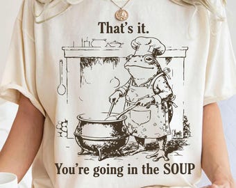 Master Chef Frog Shirt, Cooking Frog T-shirt, Vintage Frog Hoodie, Cottagecore Aesthetic Shirt, Chef Gift, Funny Frog Tee, Soup Shirt