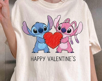 Felpa Stitch Valentine, T-shirt Comfort Stitch, Maglietta Disney Valentine, Regalo per gli amanti di Stitch, Maglietta Stitch Love, Maglietta Love, Maglietta di San Valentino