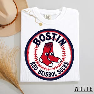 Boston baseboll-T-shirt, röda strumpor barn ungdom vuxen t-shirt