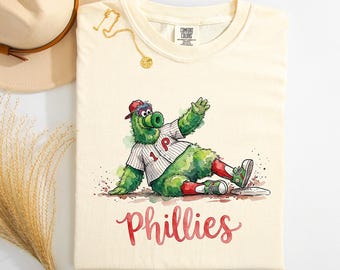 Philadelphia Baseball Green Mascot T-shirt, Philly Fan Gift Tee, Retro Sports Youth Shirt, Gameday Kids Tee, Adult Graphic Baseball 202
