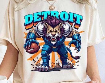 Detroit Football Game Day Comfort Colors Shirt, voetbalcadeau voor fan Unisex T-shirt, Detroit-sweatshirt, cadeau voor haar