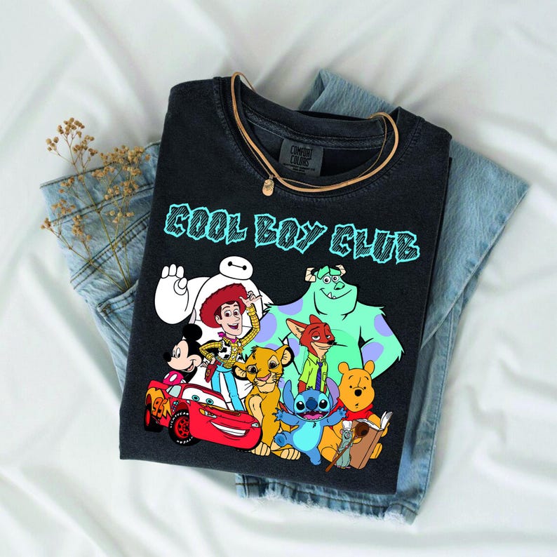 Koszulka Cool Boy Club, bluza z postaciami Disneya, bluza z kapturem Woody'ego Lightninga McQueena, koszulka z Myszką Miki i Kubusiem Stitchem, koszulka z nadrukiem dla dorosłych dla dzieci zdjęcie 4