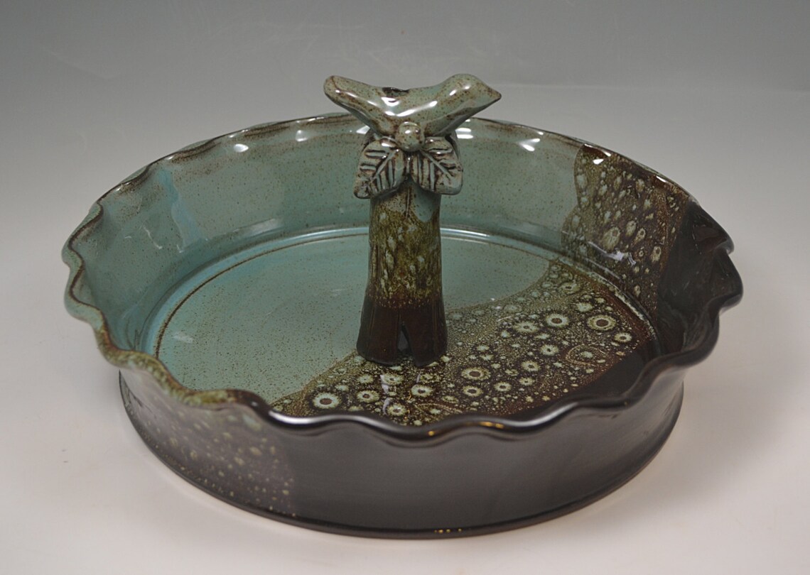 Pie Plate with Pie Vent ceramic pie plate pottery pie plate Etsy