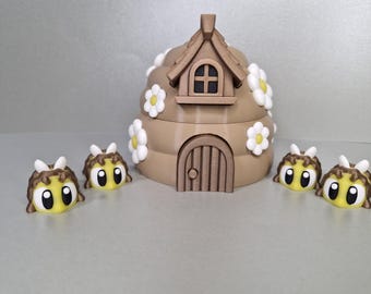Colmeia com Abelhas – Brinquedo e Decoração Exclusivos Impressos em 3D