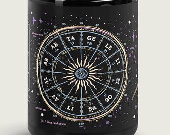 ZODIAC INDEX Mug – Astrology Star Map Coffee Cup, Zodiac Wheel Archive Mug