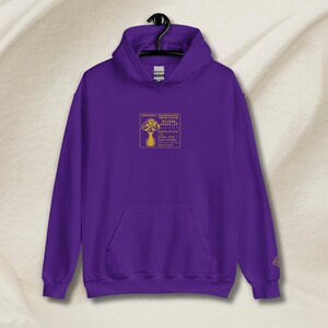 Mushroom Embroidery Hoodie • Vintage Botanical Streetwear • Purple Unisex Hoodie • Mycena Glow Design • ZOOMIKA Archive