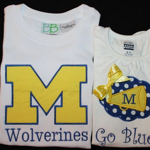 Boys/Girls Personalized Michigan Wolverines Onesie or tshirt