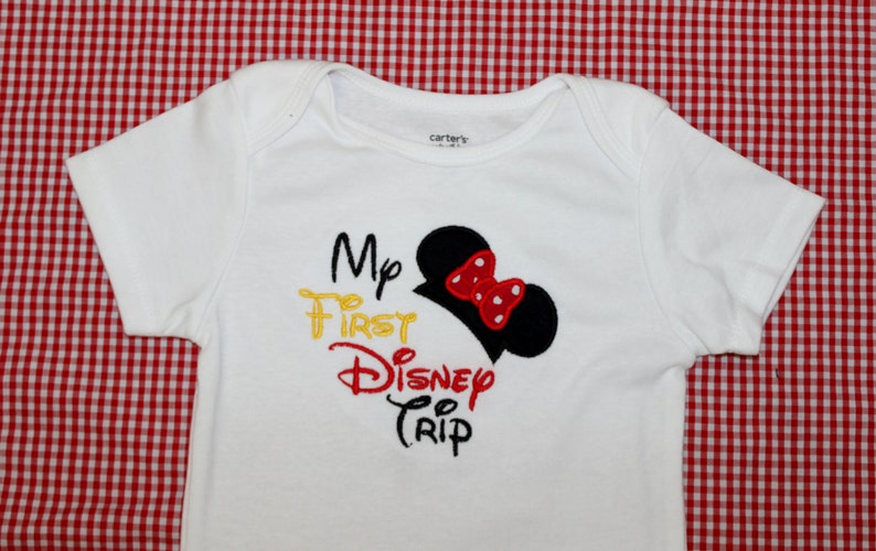 Disney vacaciones Mi primer viaje de Disney Onesie o camiseta imagen 1