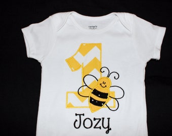 Personalizada Bumble Bee cumpleaños pijama de camiseta