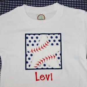 Personalized Applique Fourth of July Baseball Star onesie or tshirt