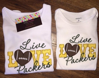 Chicas personalizado Packers fútbol camiseta o mono