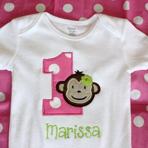 Personalized Birthday Mod Monkey Tshirt or Onesie for Boys or Girls