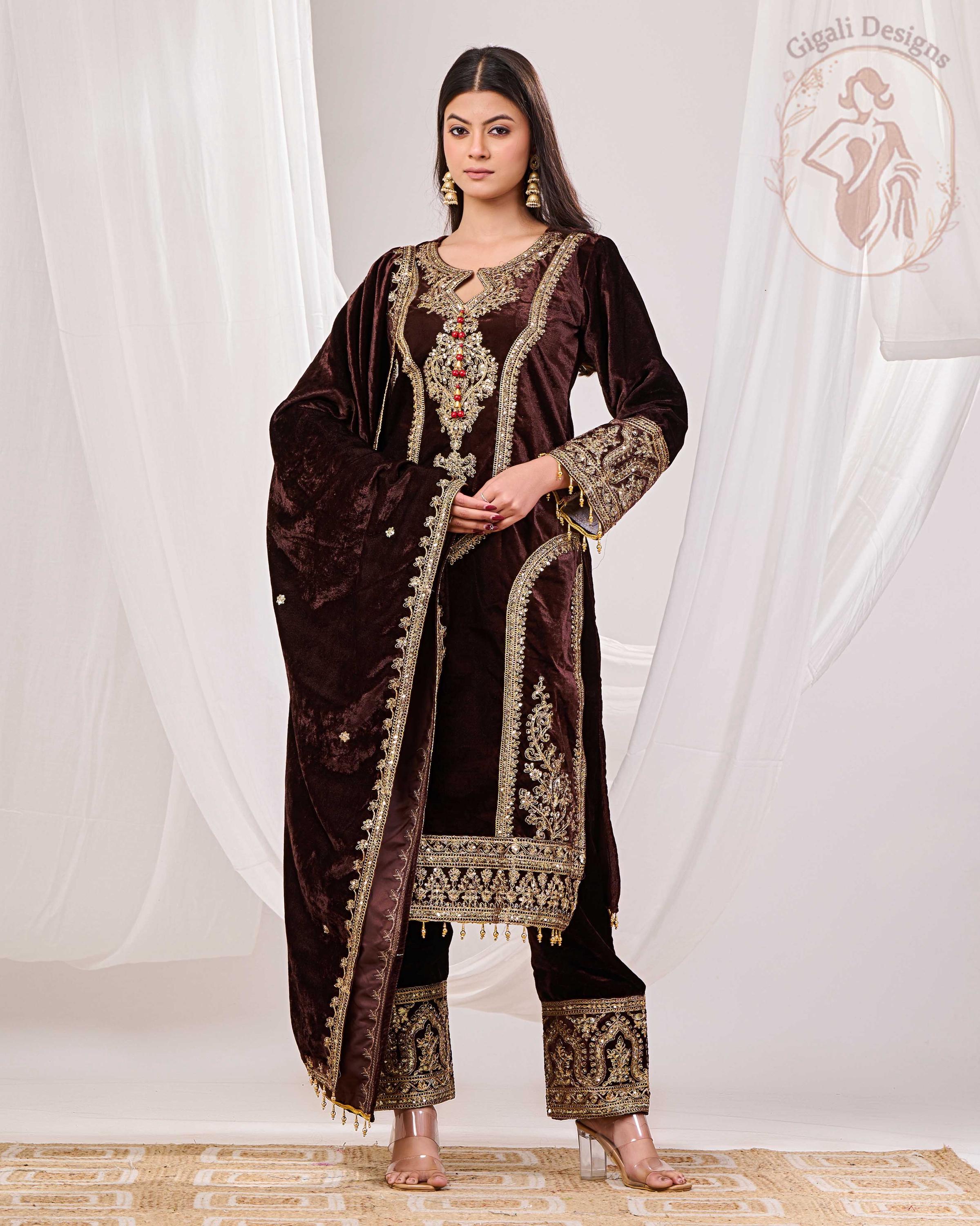 Brown Pakistani Dresses - Etsy