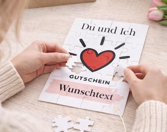 Puzzle Gift Certificate for You and Me | Valentine's Day Gift Idea for Girlfriend, Boyfriend, Anniversary & Surprise | Romantic Gift for Couples