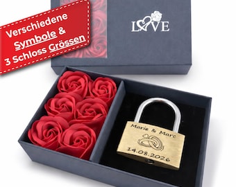 Personalized love lock, engraved padlock, gift for couples, wedding, Valentine's Day, anniversary, custom engraved padlock