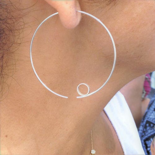 Silver Hoops earrings Martel\u00e9. Handmade Handmade Hammered and rusty Silver hoop earring