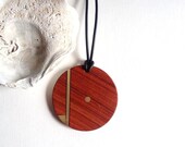 Wood necklace /Geometric necklace /reclaimed wood necklace/ wood and brass necklace/statement necklace