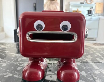 Adorable Robot-Shaped Tissue Box with Storage Compartment