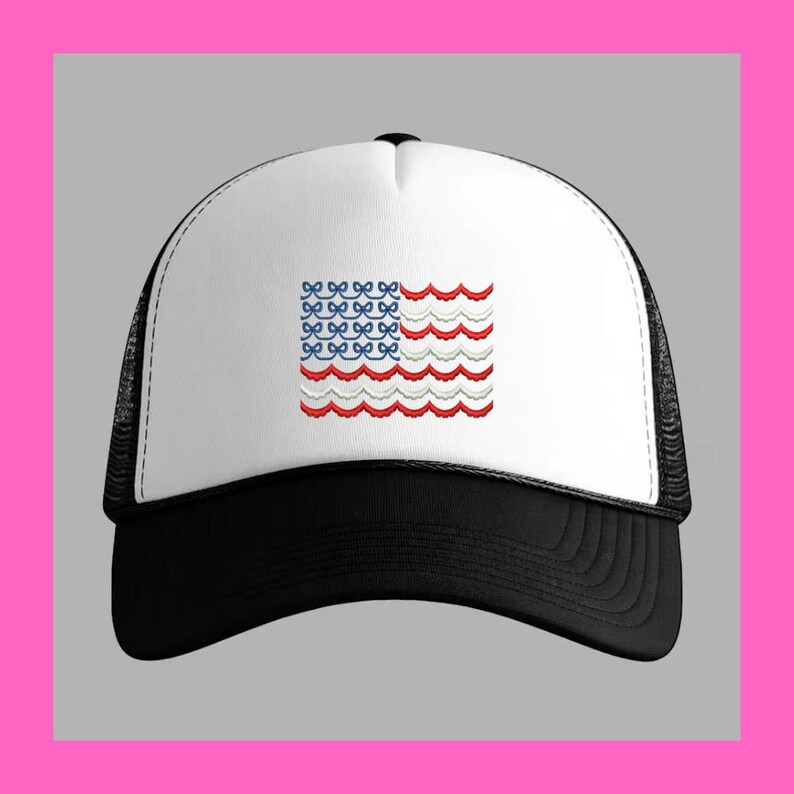Scallop American Flag Embroidery Design | Patriotic Hat USA File ...
