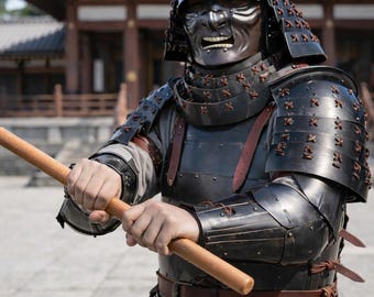 日本の侍の鎧セット（兜とマスク付き）｜18Gスチール製着用可能な鎧｜ドラゴンコスプレ衣装＆LARPスーツ