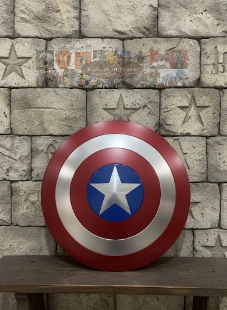 Metal Captain America Shield Replica | Avengers Cosplay Prop | Wearable Real Steel Shield | First Avenger Wall Decor image 1