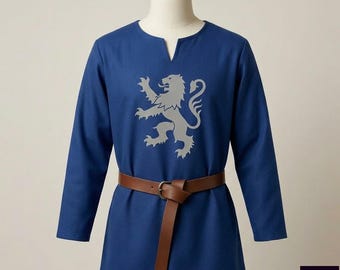 Mittelalterliches Ritter-Tunika Kreuzritter-Kostüm, Tempelritter Gewandung, LARP Kleidung, Renaissance Umhang
