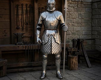 Drachenkrieger Ritter Rüstung Set | Polierter Stahl Cosplay, LARP Kostüm