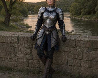 Medieval Female Knight Armor Set – Full Body Steel Armor Costume, Fantasy Warrior Cosplay, Renaissance Armor Suit, LARP Outfit