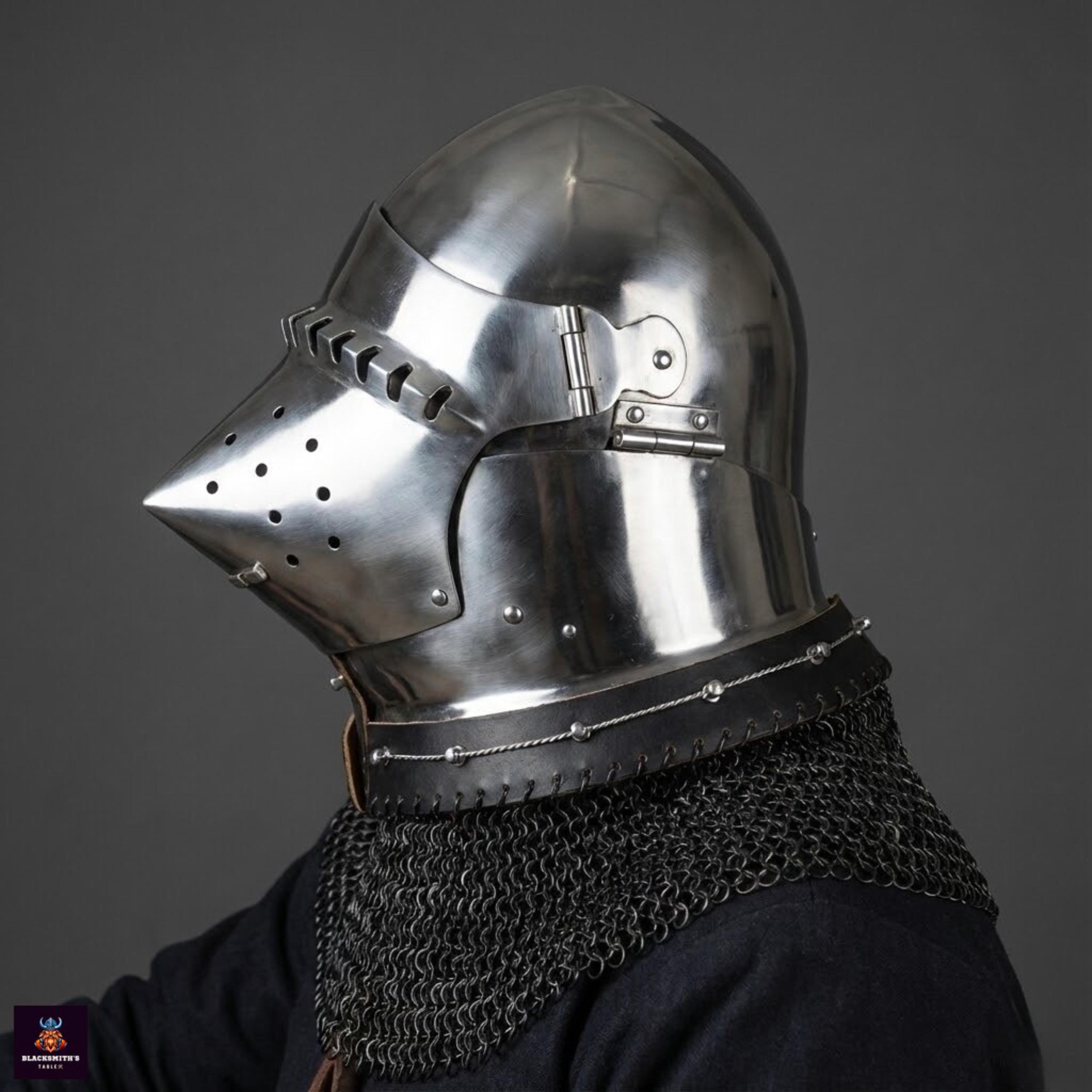 Medieval Bascinet Knight Helmet With Houndskull Visor | Handmade Steel ...