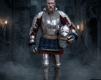 King's Guard Gothic Vollplattenrüstung | Handgefertigte Mittelalterliche Ritter Harness Anzug aus Kohlenstoffstahl
