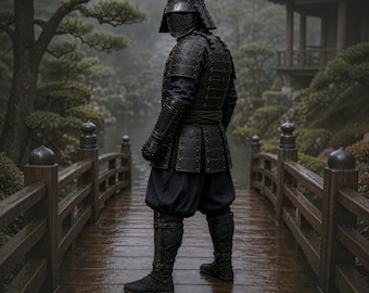 Samurai Armor Set | Full Body Japanese Tatami Yoroi with Black Steel Kabuto Helmet