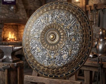 Cellini Shield Replica 30 Inch | Italian Renaissance Parade Shield | Medieval Decorative Wall Shield