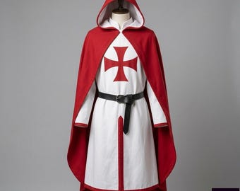 Ritter Tunika und Umhang Set, Mittelalter Fantasy LARP Cosplay Kostüm