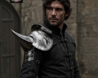 Fantasy Spiked Shoulder Armor, Medieval Steel Pauldron, Gothic Knight Arm Guard, LARP Warrior Cosplay, Renaissance Costume