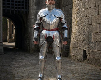 Medieval Warrior Knight Armor Set | Battle-Ready Full Body Steel Plate Suit | LARP Cosplay SCA Costume