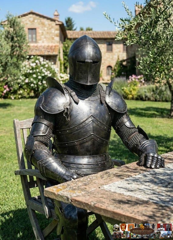 Wearable Black Knight Armor Suit | 18G Steel Gothic Costume