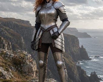 Lady Medieval Knight Armor Set, Women’s Steel Cuirass Armor, Female Warrior LARP Costume, Renaissance Cosplay Armor