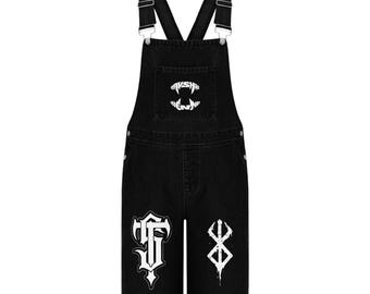 DTF 5 Sides Design Męskie jeansowe ogrodniczki do kolan 7 kolorów