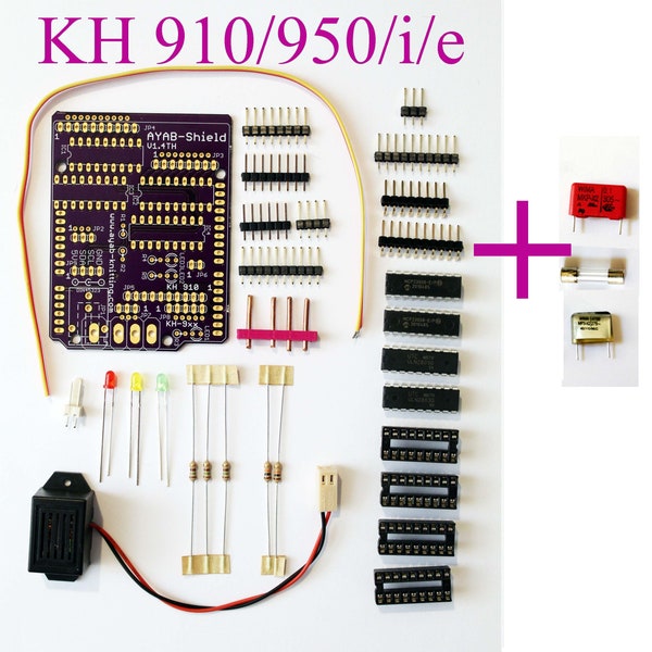 AYAB Shield Kit & condensateur + jeu de fusibles pour KH 910/950/i/e ou KH 930/940 Brother Machine à tricoter contrôle de modèle alternatif