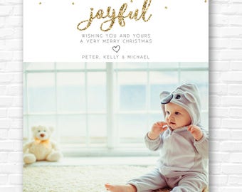 Joyful Glitter Holiday Cards