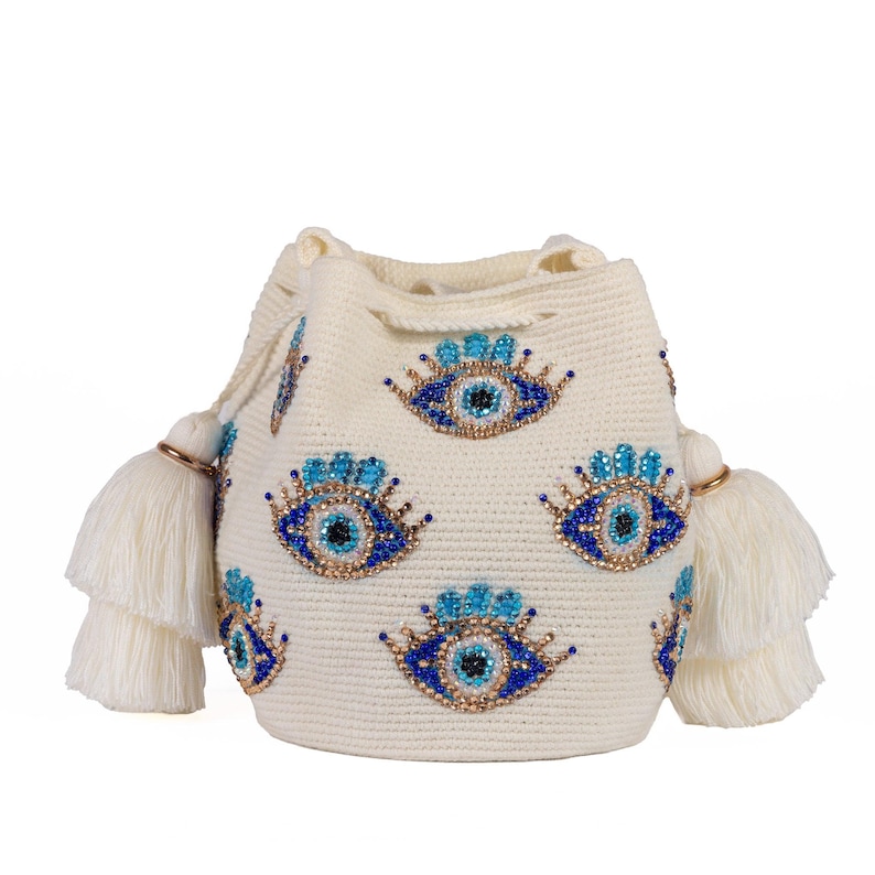 Evil eye beaded boho artisan purse