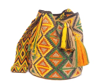 Green and Orange Boho Artisan Purse
