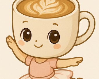 Viral Latte Ballerina (Inspired Coffee Cup Dancer Character) Gift Wrap | Trendy Meme Wrapping Paper | Funny Gift for Friends