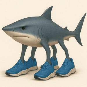 TikTok Meme Wrapping Paper | Sneaker Shark Walker (Inspired Tralalero Tralala Meme Character) | Funny Viral Gift Wrap for Friends